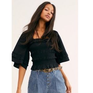 Free People Shirred Perfection Top. Size XS